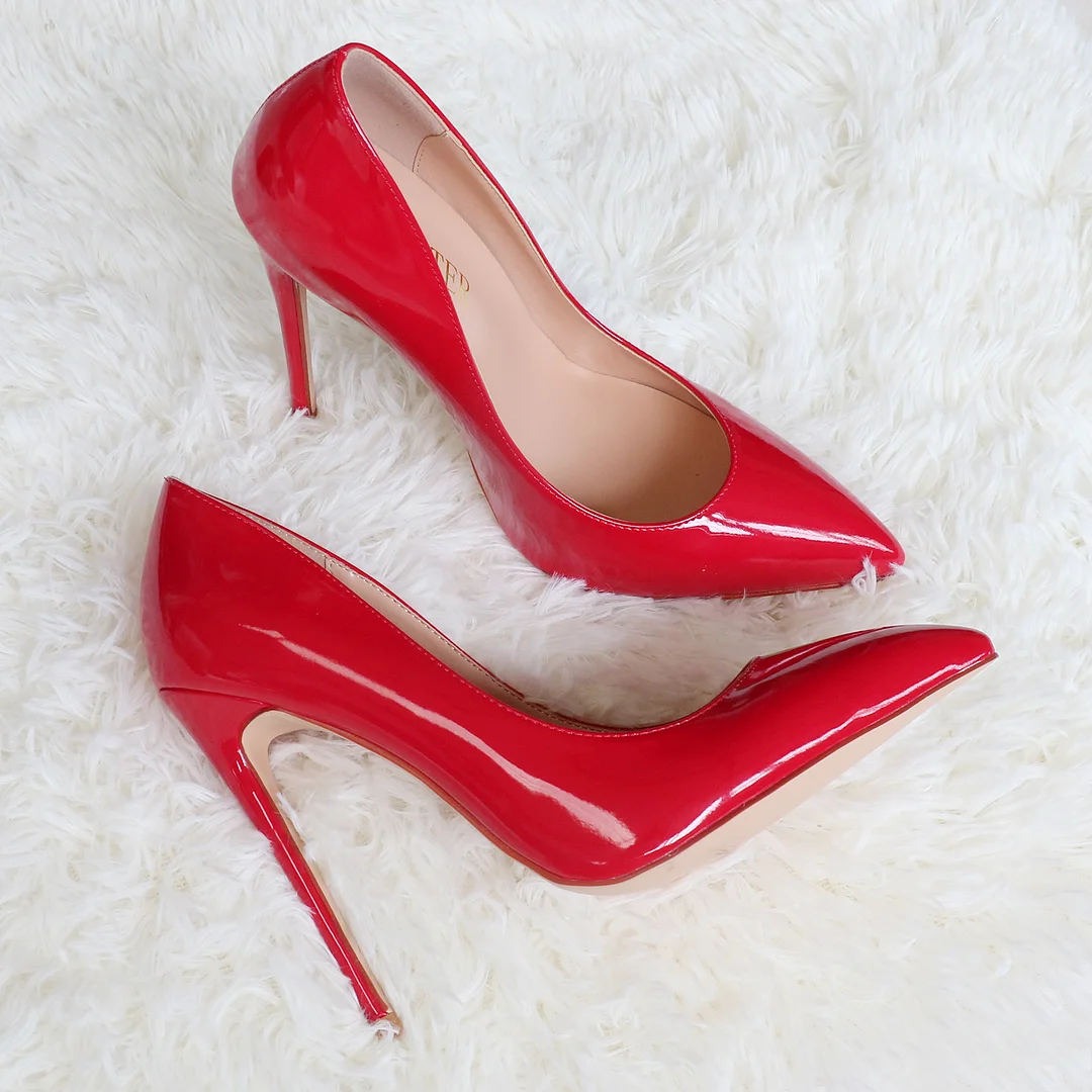 120mm Women's Party Wedding Pumps Patent High Heels Shoes-MERUMOTE