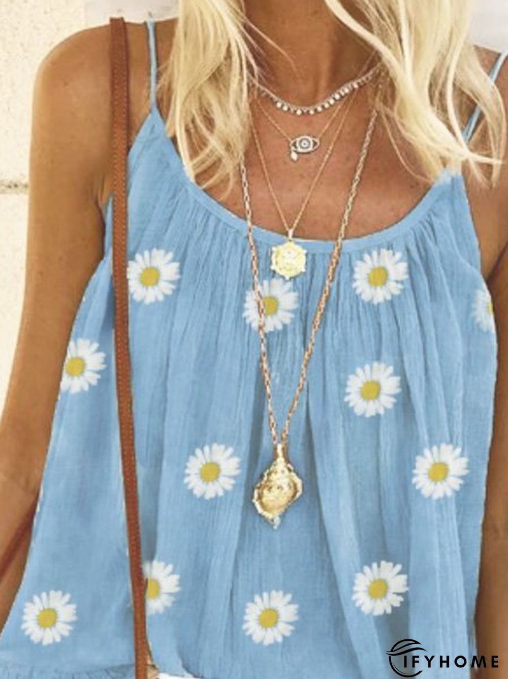 Plus size Daisy Sleeveless Casual Tops | IFYHOME