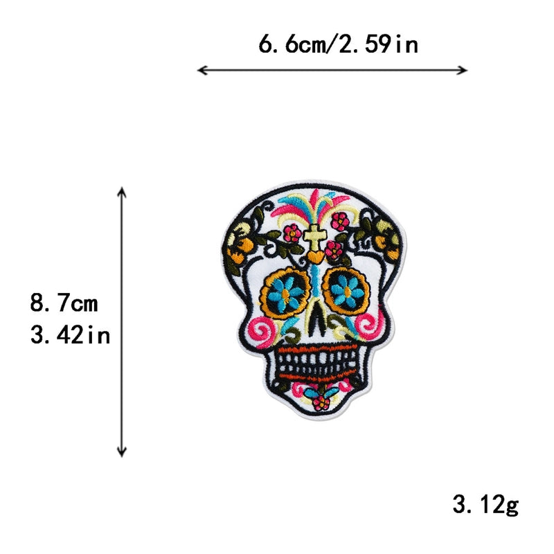 5 Pieces Factory In Stock Halloween Skull Finger Middle Finger Playing Card Clothing Accessories Embroidery Cloth Patch Patch