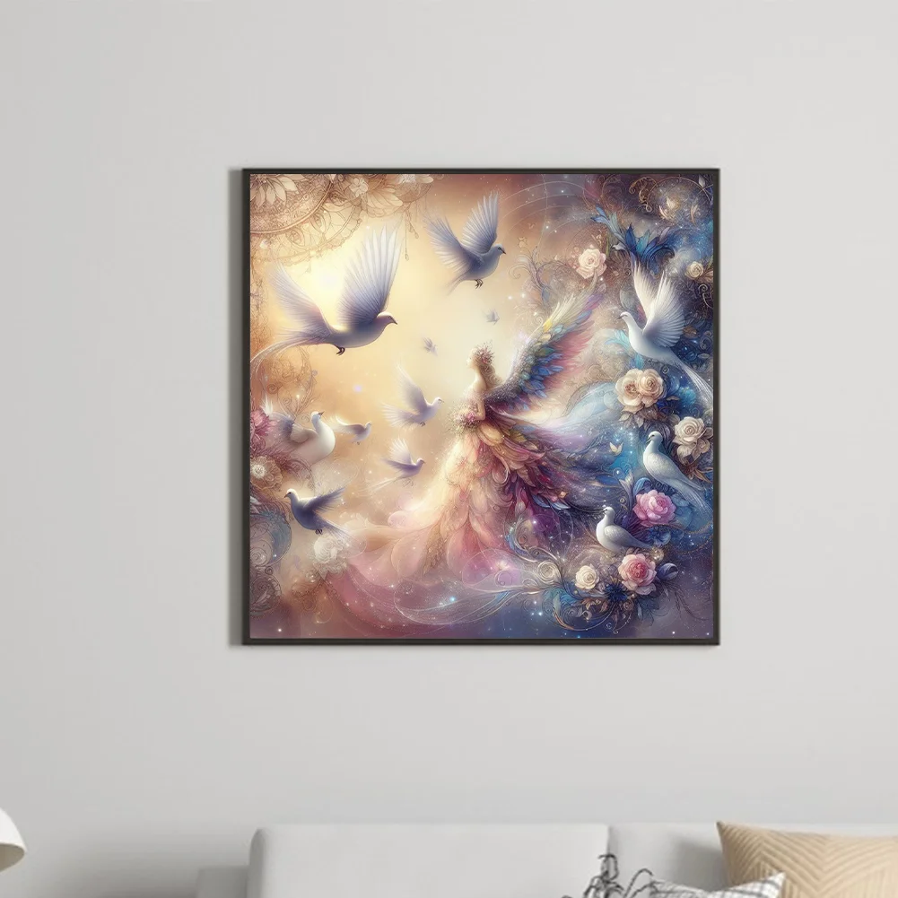 Diamond Painting - Full Round Drill - Dove(Canvas|30*30cm)