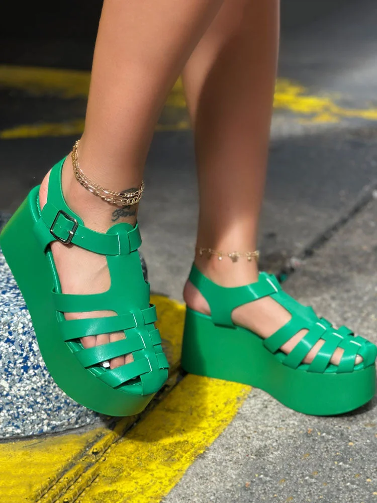 Hollow Out Wedge Sandals