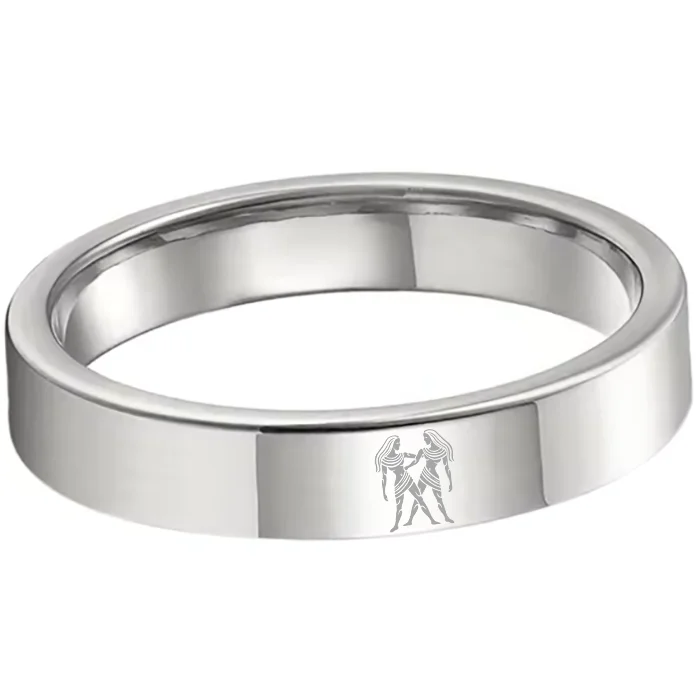 Mens Womens Flat Gemini Tungsten Carbide Rings Sliver Couple Wedding Band Top Comfort Fit 4MM 6MM 8MM