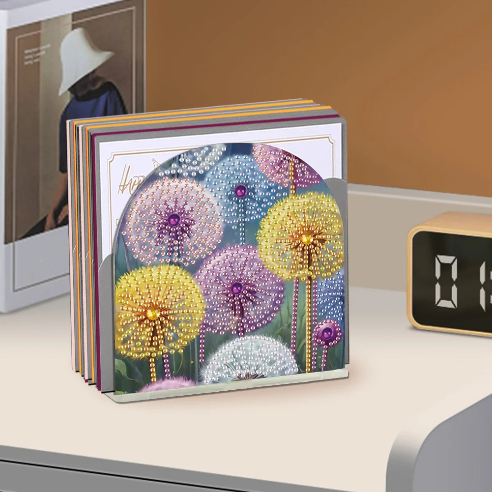 DIY Dandelion Acrylic Diamond Painting Napkin Rack Diamond Art Paper Towel Holder