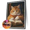 Diamond Painting-DIY Full Round Drill Reading Cat(50*40CM)