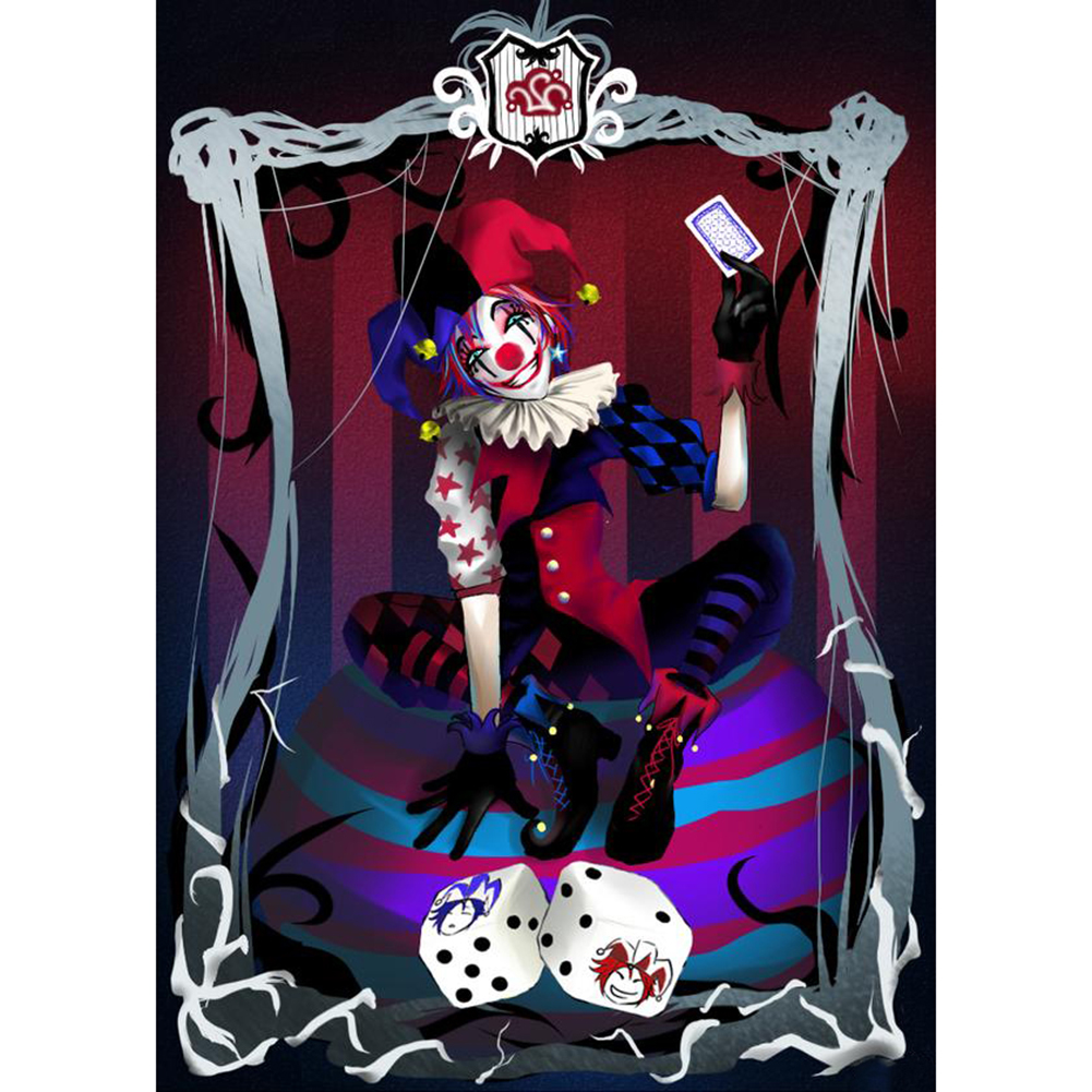 

30*40CM-Round Drill Diamond Painting-Dice Clown, 501 Original