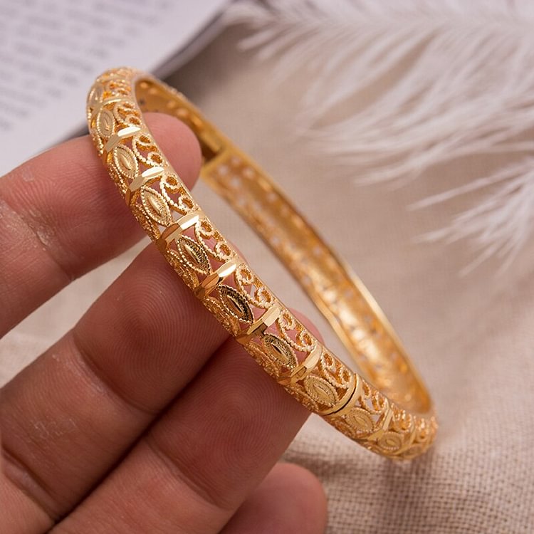 Trendy Gold Color Bangle Bracelets for Women  Gold Copper Bangle Bracelet