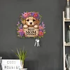 Wooden Special Shape Dog 2 Hooks Diamond Painting Hook Rail for Wall Cabinet