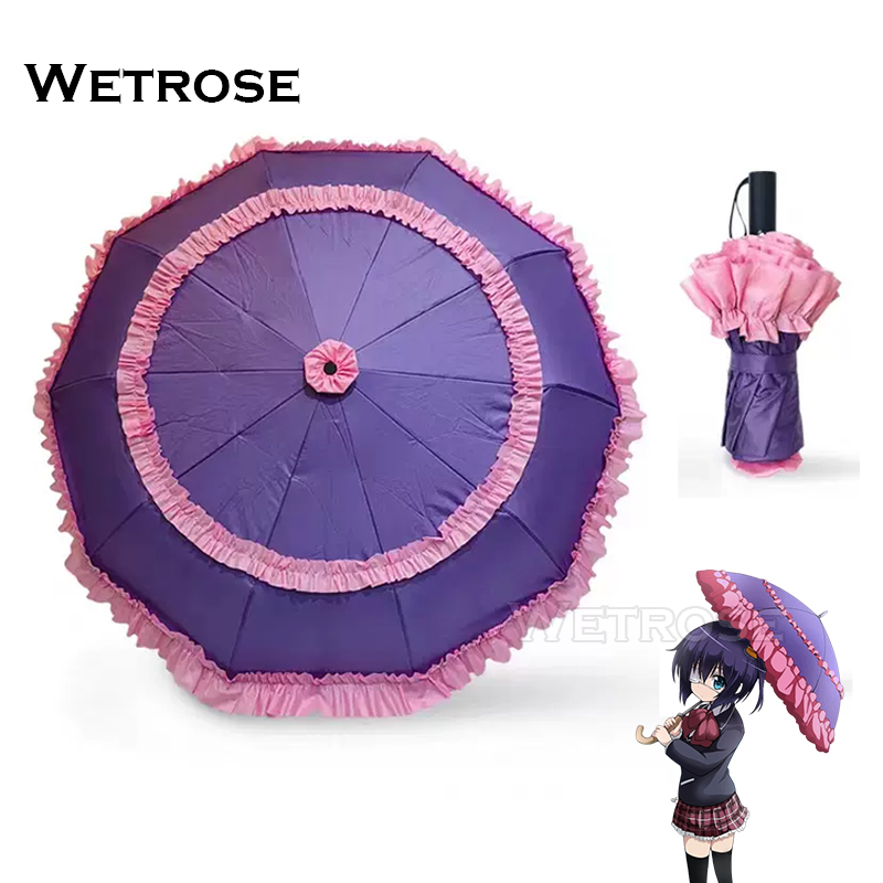 [Wetrose] Rikka Takanashi Sunshade Foldable Folding Umbrella Anime Chuunibyou demo Koi ga Shitai! Cosplay Cos Props Stuff Model Weapon Halloween Xmas