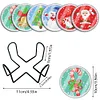 (US Local)[Upgrade]6pcs/set DIY Diamond Painting Waterproof Case Classic Xmas Coaster Gift Decor Set