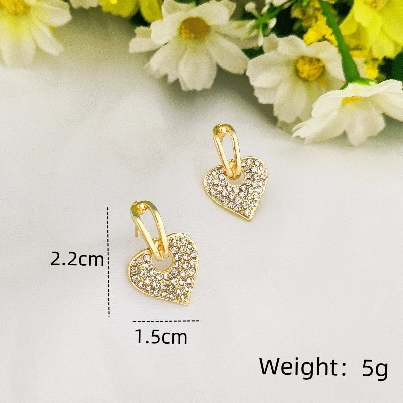1 Pair Elegant Streetwear Commute Square Inlay Alloy Artificial Pearls Rhinestones Gold Plated Ear Studs