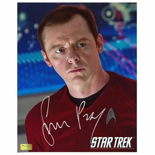 Simon Pegg Autographed Star Trek Scotty Close Up 8x10 Photo Poster painting
