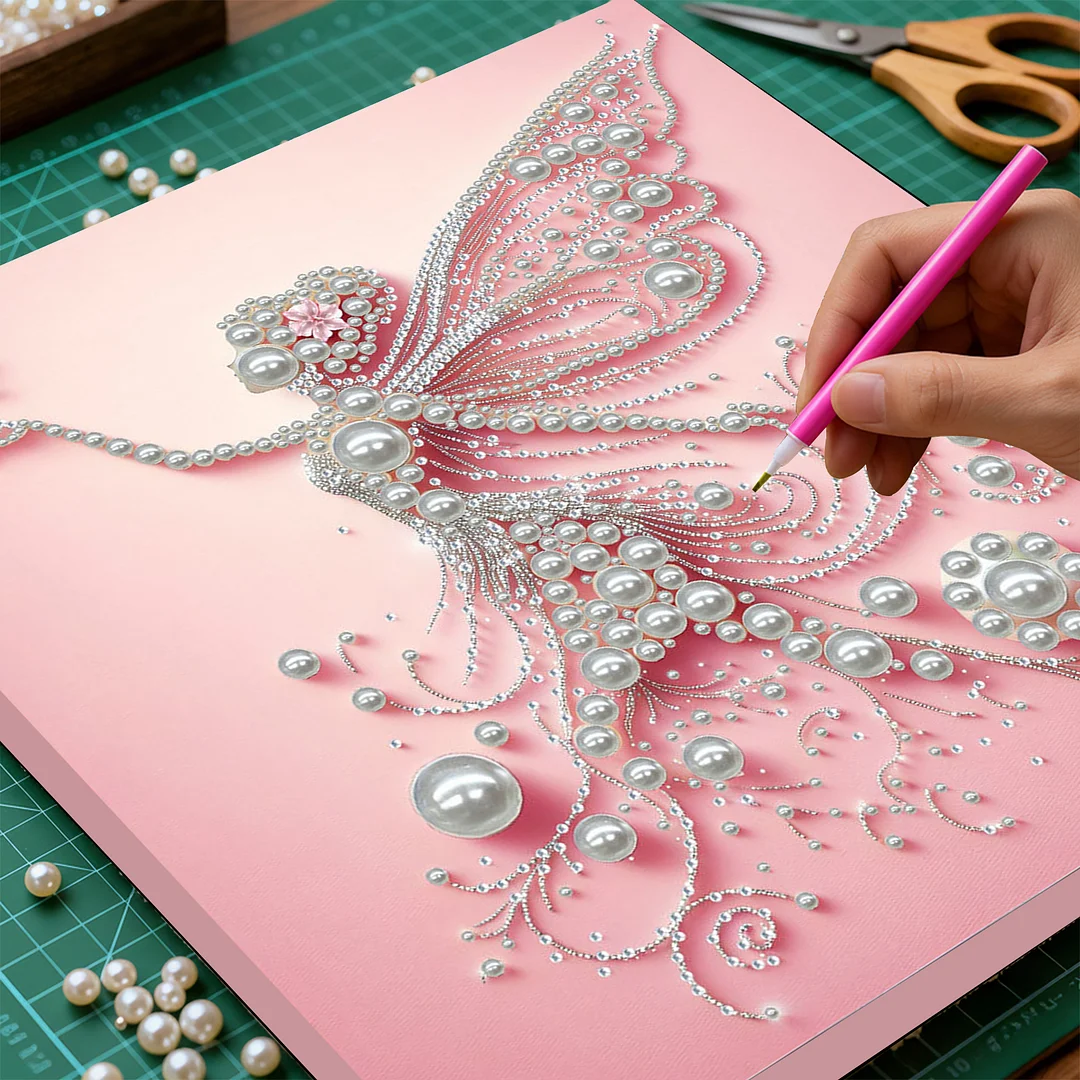 Angel Girl - DIY Pearl Diamond Art Kit With Frame 30*30cm