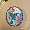 (US Only)Hummingbird Stained Glass 2D/Flat DIY Diamond Art Single-Sided Drill Pendants