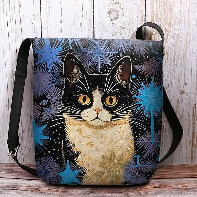 Style & Comfort for Mature Women Women's Firework Cat Print Crossbody Bag