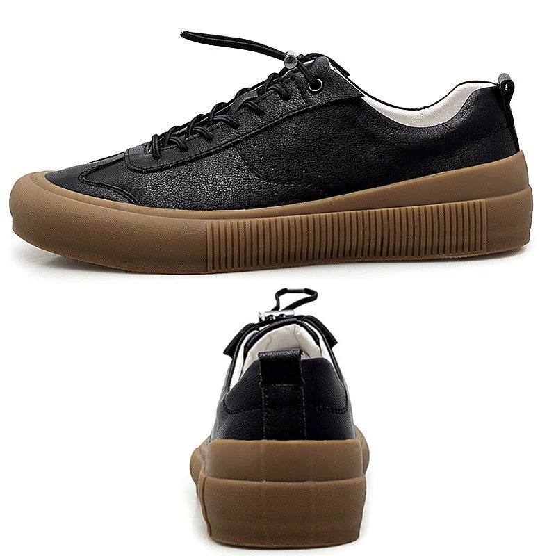 Mens Genuine Leather Casual Shoes White Tenis Footwear for Men Fashion Skateboard Autumn Male Flats Slip on Man Loafers Shoe