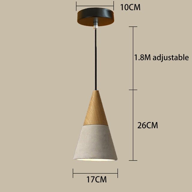 Nordic Industrial Pendant Lights E27 Logs Timber Cement Creative Art Attic Lamp Cafe Restaurant Pub Single Head Lights