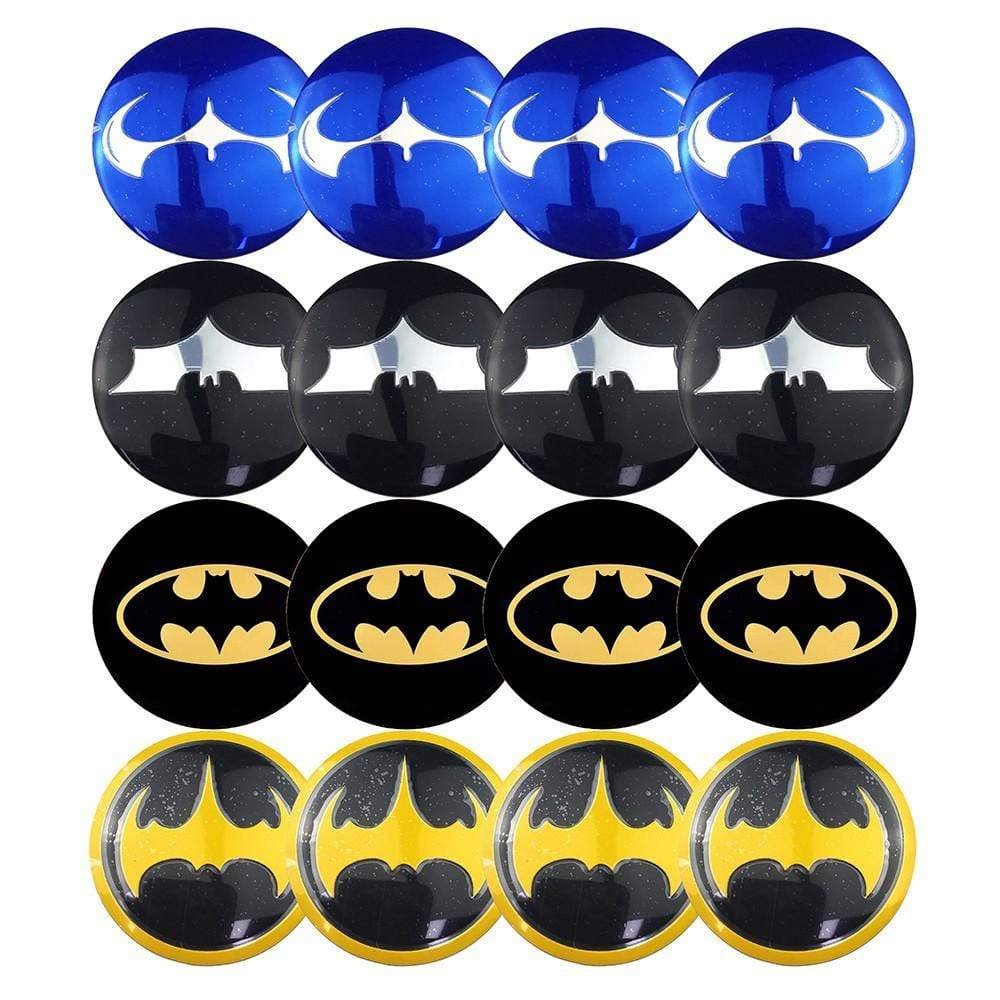 4PCS 56mm Batman Bat Car Wheel Center Hub Cap Sticker Auto Tire Emblem Badge Decal voiturehub dxncar