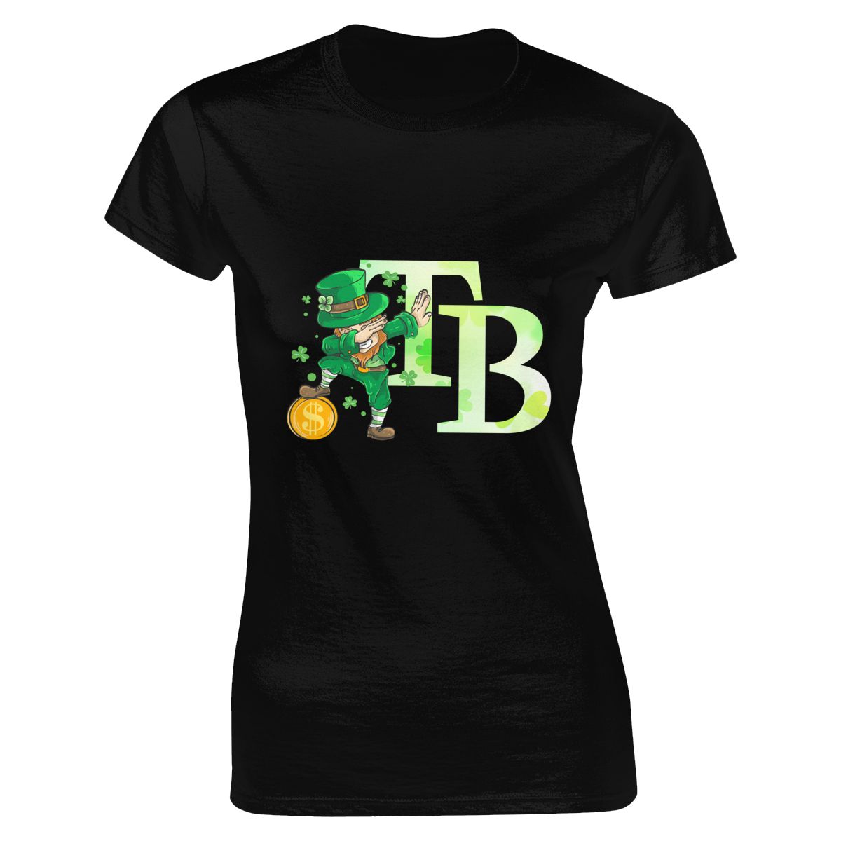 Tampa Bay Rays St Patrick's Day Dabbing Leprechaun Women's Short-Sleeve Cotton Tee