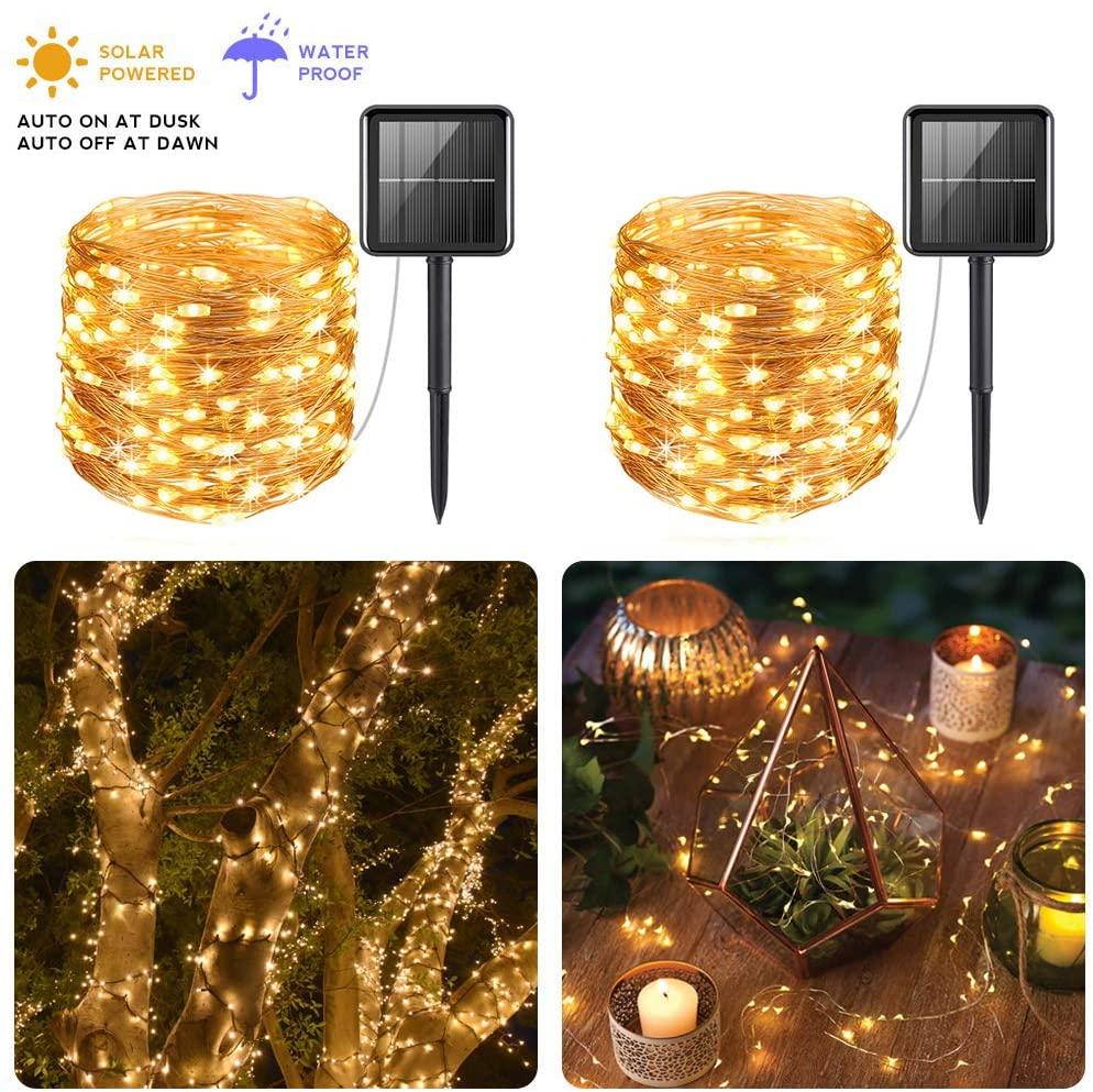 Solar String Light Replacement Solar String Lights with 8 Lighting Modes Waterproof