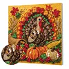 Framed Turkey - DIY Button Art Painting Kit for Creativity DIY Pearl Dot Crafts for Gift Home Wall Decor 30*30CM