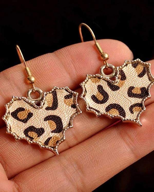 Women's Leopard Heart-shaped Earrings