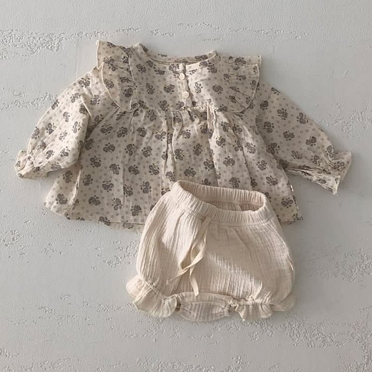 Baby Floral Blouse and Bloomers Set