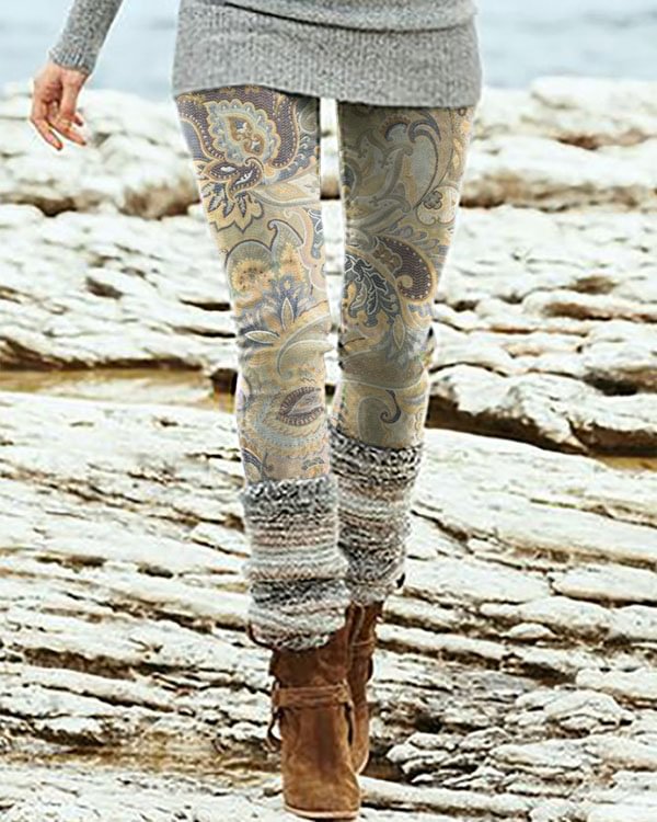 Vintage Paisley Bohemian Leggings