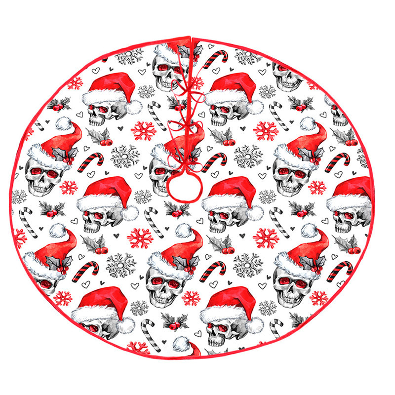 Dead Skulls Snowflake Christmas Tree Bottom Decoration Skirt - Livereid