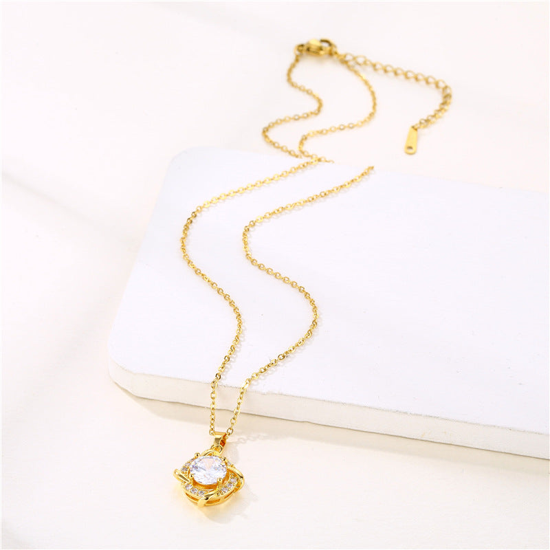 Women Minimalist Geometric Metal Stainless Steel Electroplating Necklaces