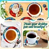 8pcs Cartoon DIY Diamond Painting Wooden Coasters Kits with Holder (Santa Claus)