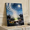 DIY Pearl Painting Forest Light for Home Decor with Frame(30x40cm)