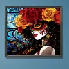 >SALE<5D DIY Full Round Drill Diamond Painting Day of the Dead Girls Kit Decor 35x30cm
