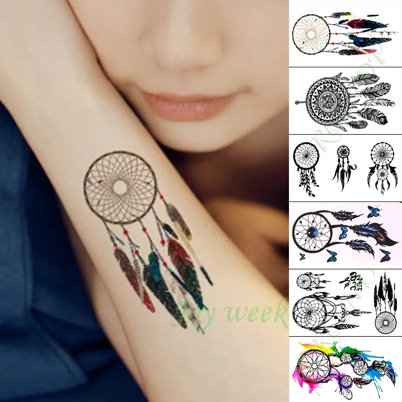 Sdrawing Waterproof Temporary Tattoo Sticker nation style feather flowers cat small tatto flash tatoo fake tattoos for girl men women