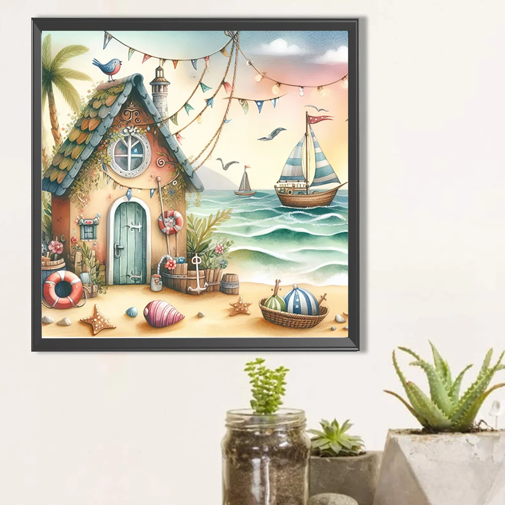 Partial AB Diamond Painting - Full Round Drill - House(Canvas|45*45cm)