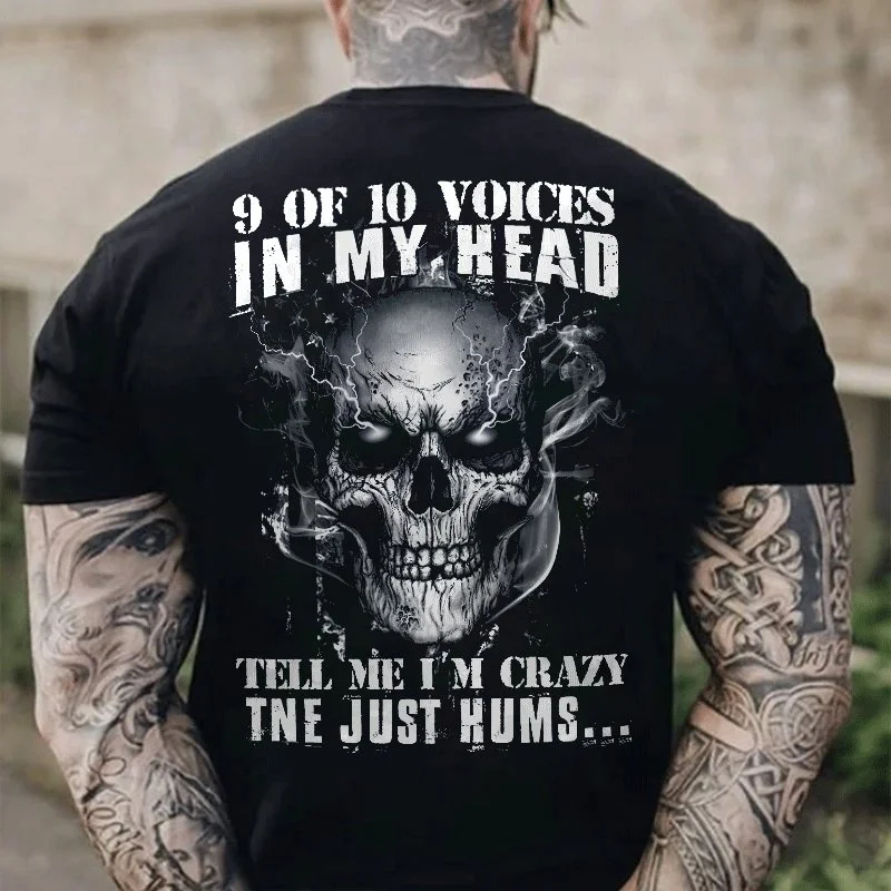 9 Of 10 Voices Skull Print Mens Short Sleeve shirt
