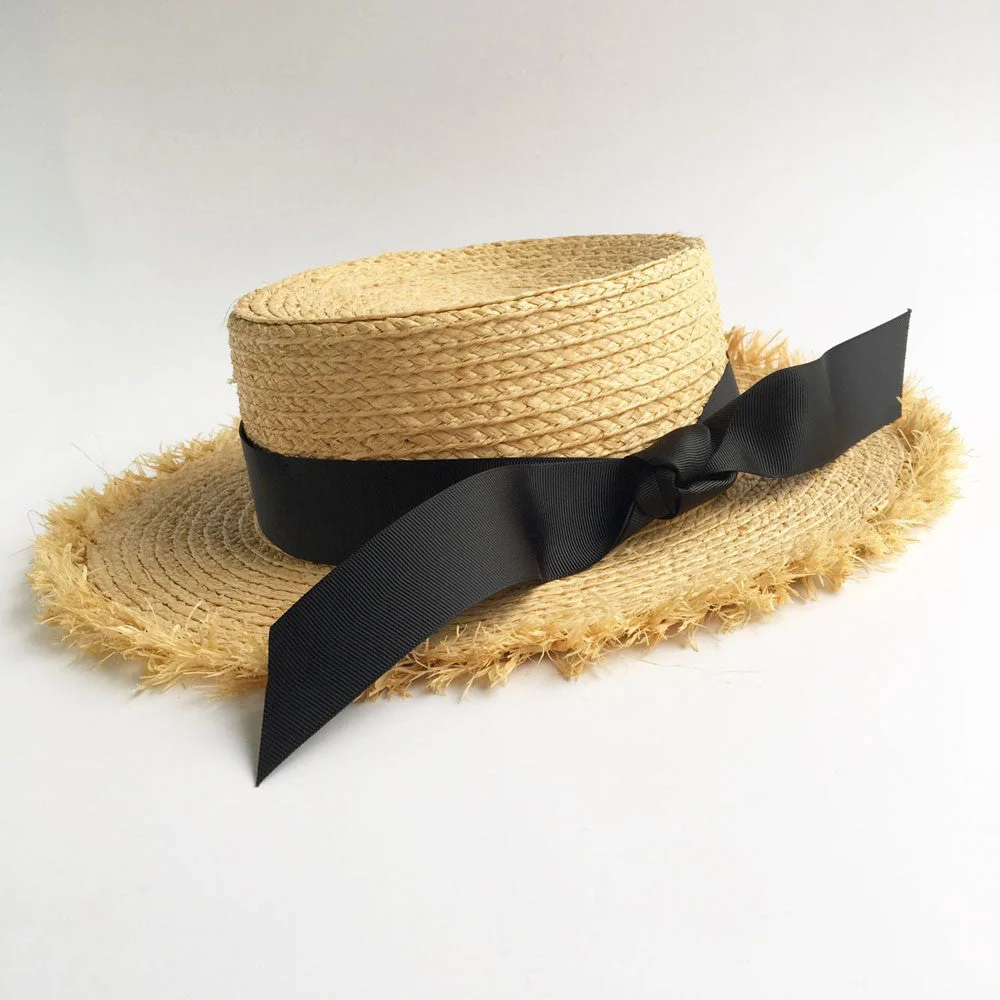 Ribbon Straw Boater Straw Sun Hats