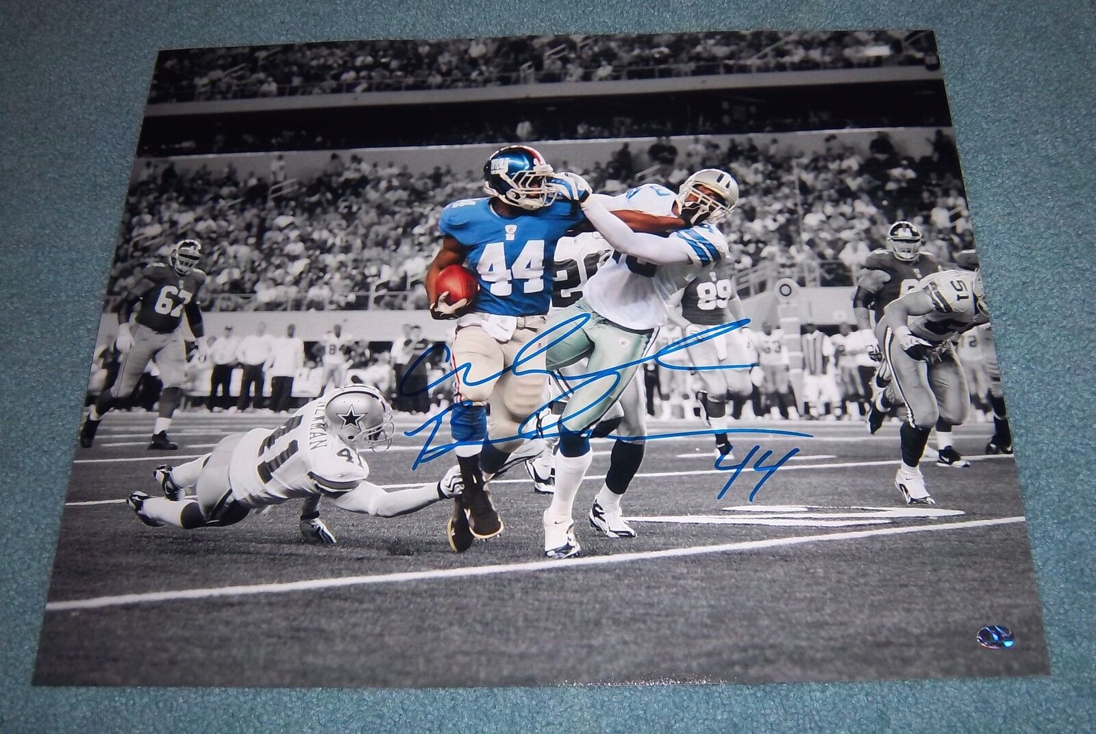 NY Giants Ahmad Bradshaw Signed Autographed 16x20 Photo Poster painting Super Bowl Champs B