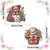 (US Only)2pcs Flower Basket Bear 2D Flat DIY Diamond Art Pendant Wall Decor for Home