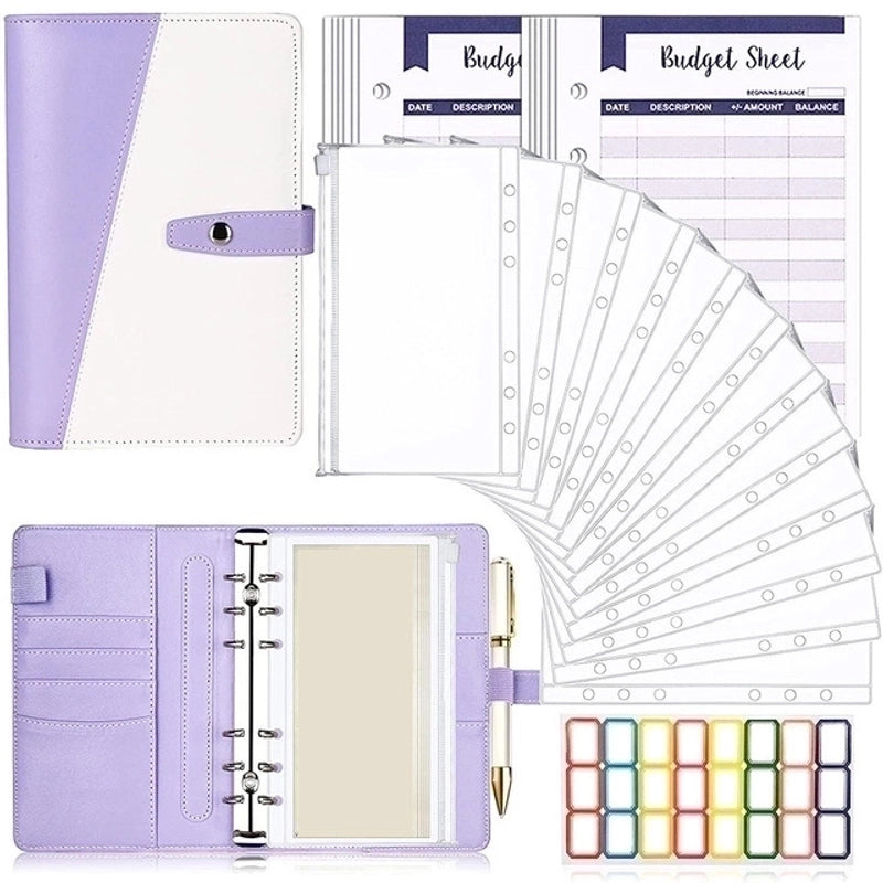 1 Set Multicolor Class Learning Pu Leather Pastoral Loose Spiral Notebook