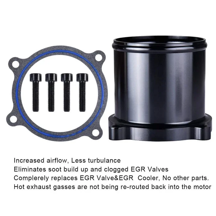 Garlaven for 2010-2014 6.7L Cummins For EGR Throttle Valve Cooler Delete Kit