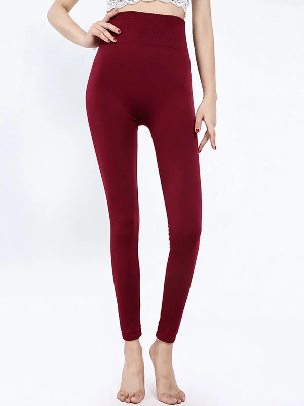 Autumn and winter brushed thin velvet nine-point leggings