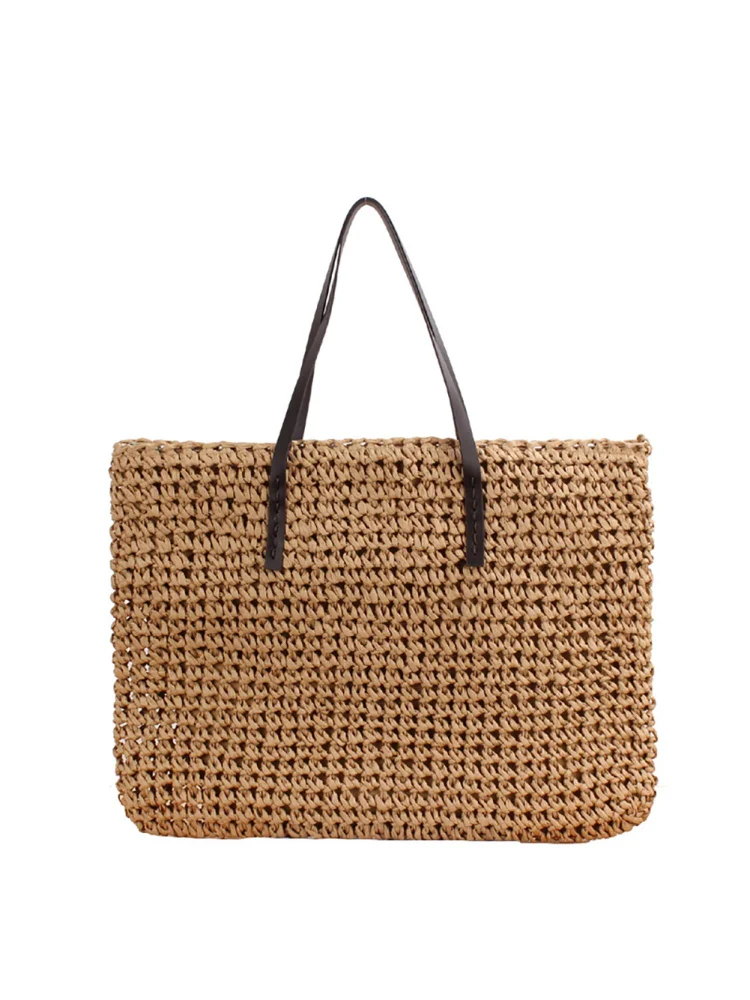 Straw Beach Bag Large Capacity Handmade Rattan Woven Shoulder Bag Handbags
