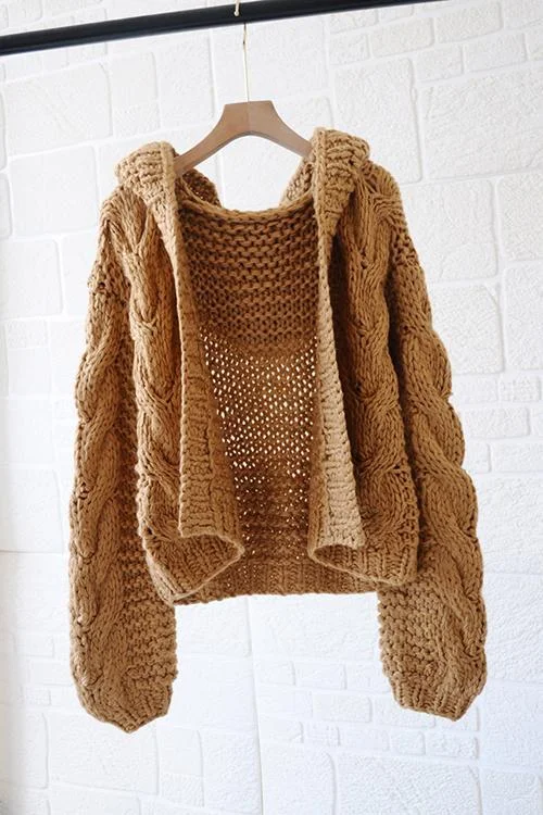 Knit Loose Hoodie Cardigan