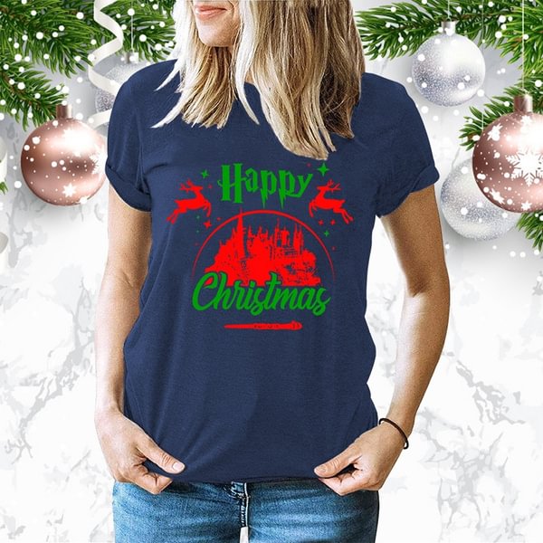 Funny Christmas Print T-shirt Dinosaur Graphic Print T Shirt Women Short Sleeve Tees Female Casual O Neck T-shirt - Shop Trendy Women's Clothing | LoverChic