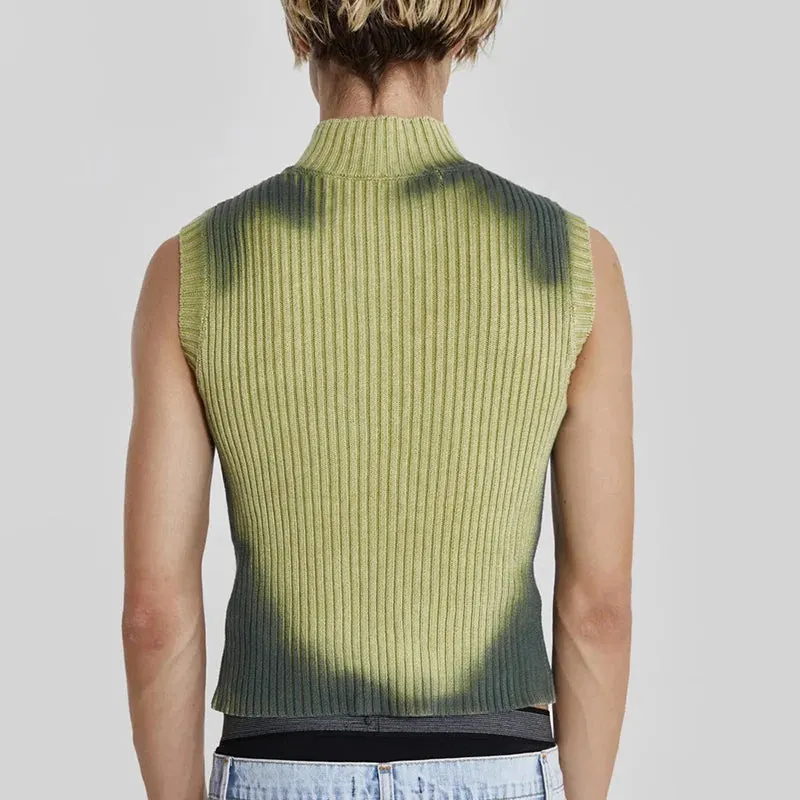 Brownm Zip-Up Cardigan Vest