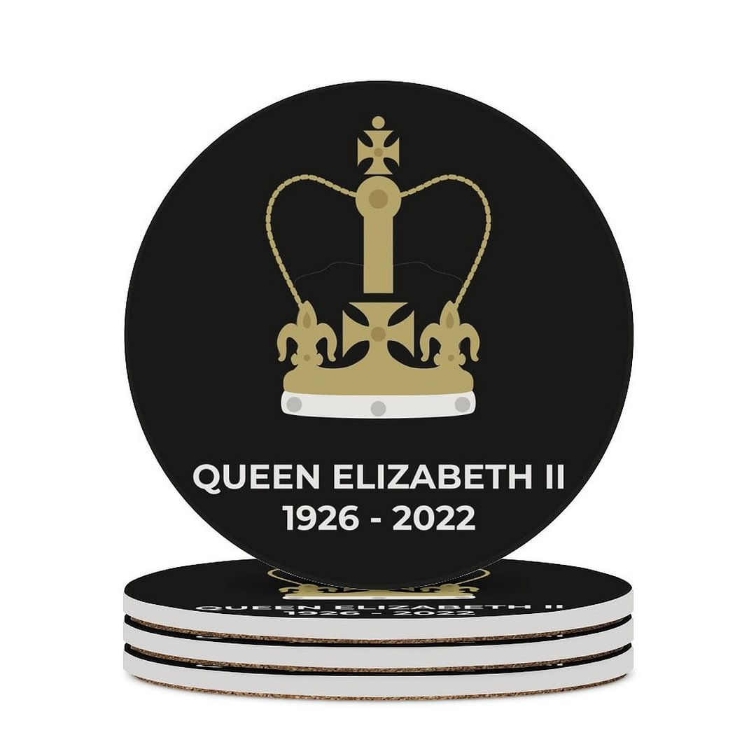Queen Elizabeth II's Crown Pattern Round Ceramic Coasters 