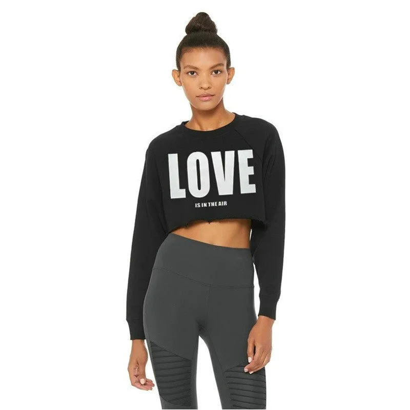 Valentine's Day Love Printed Round Neck Long Sleeves Sweatshirt