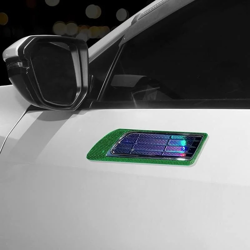 Universal Car Exterior Accessories -- Hood Scoop For Cars, Car Hood Vents With Cool Solar Warning Light, Car Vent Accessories. Cars, Pickup Trucks, SUVs, Exterior Automotive Accessories, A Pair. ( Col