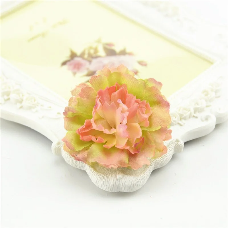 10pcs Cheap 4.5cm Mini Artificial Silk Flower Heads European Fall Vivid Peony For Wedding Home Decoration Chrismas Gift Crafts
