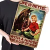 Girl And Horse - Vintage Metal Signs - 20*30cm/30*40cm - Western